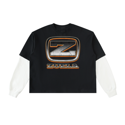 Layered Sleeve Motor Badge Tee